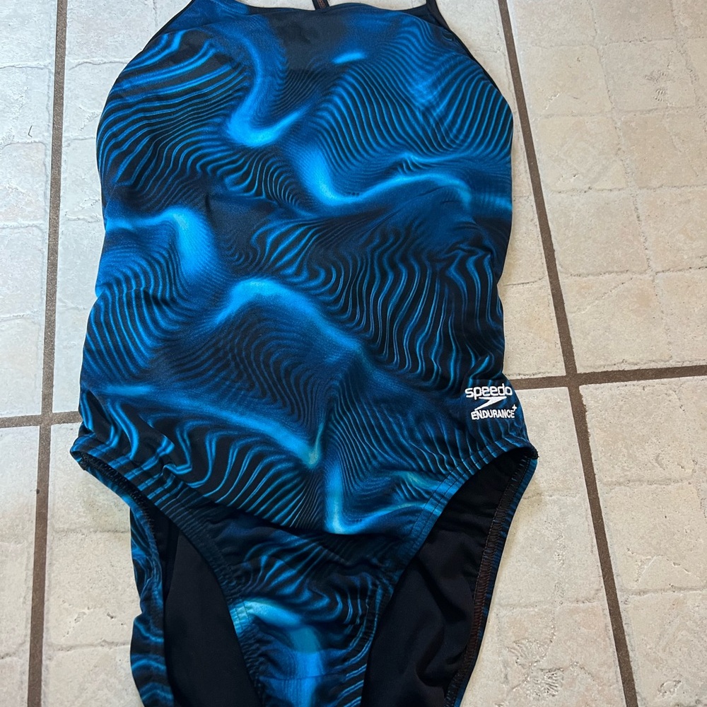 Speedo Endurance Blue and Black Swimsuit